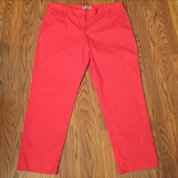 GAP Pants - Gap Slim Cropped Coral Colored Pants Women's 6 Stretch Spring Summer Midi EUC